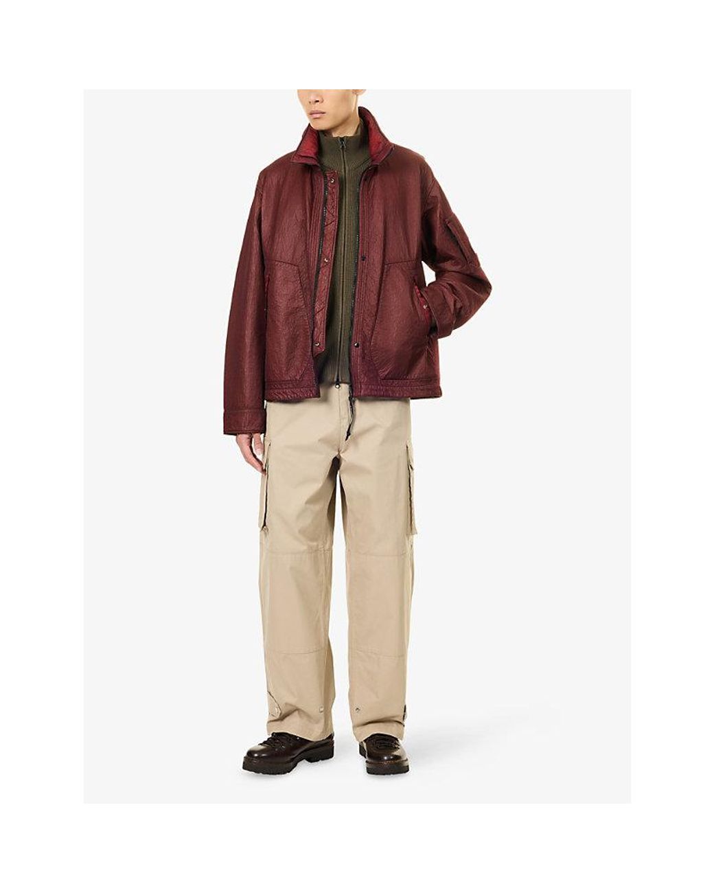 C P Company Red Bi-Face Reversible Shell Jacket for men