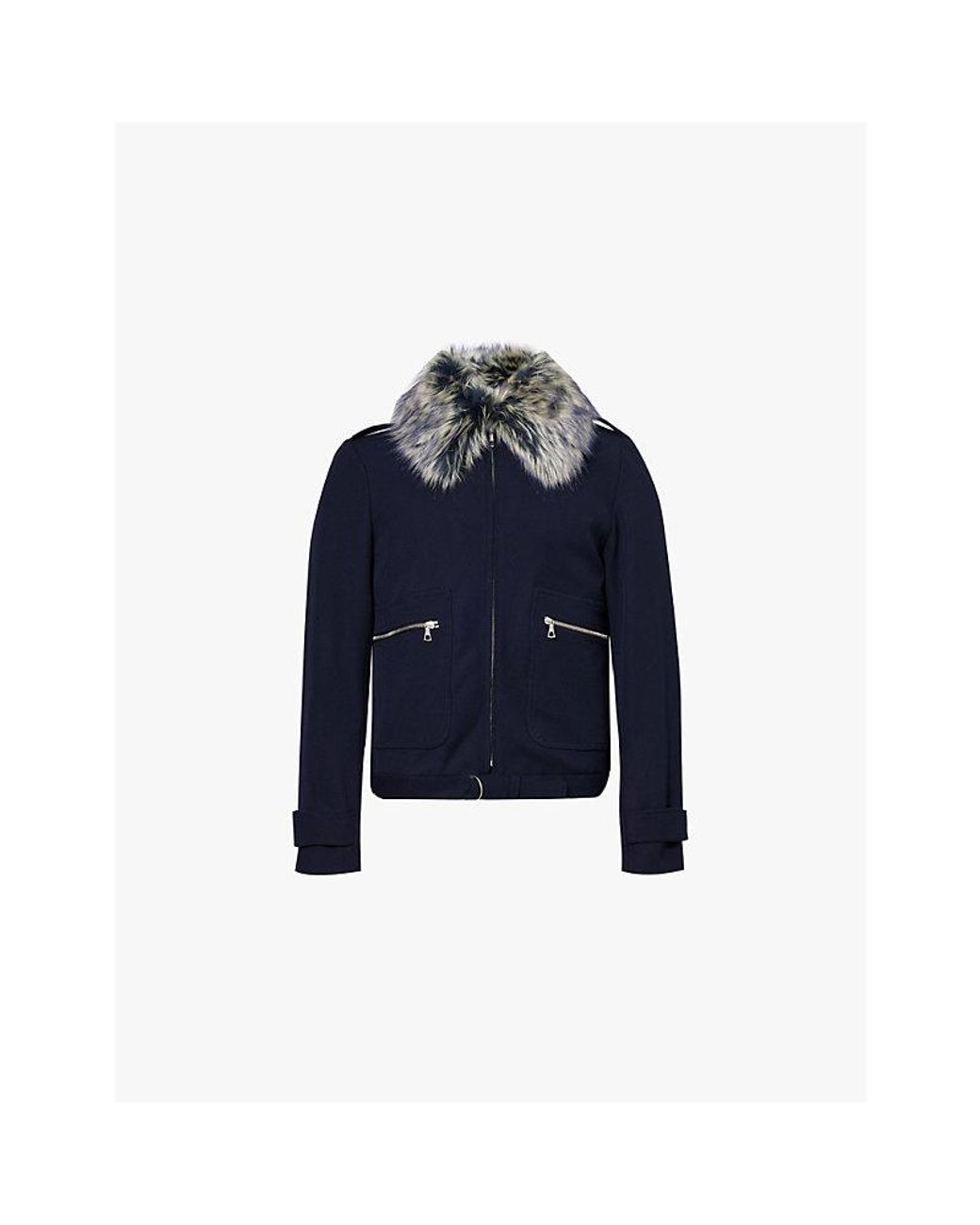 Dries Van Noten Verona Faux-Fur Collar Regular-Fit Wool