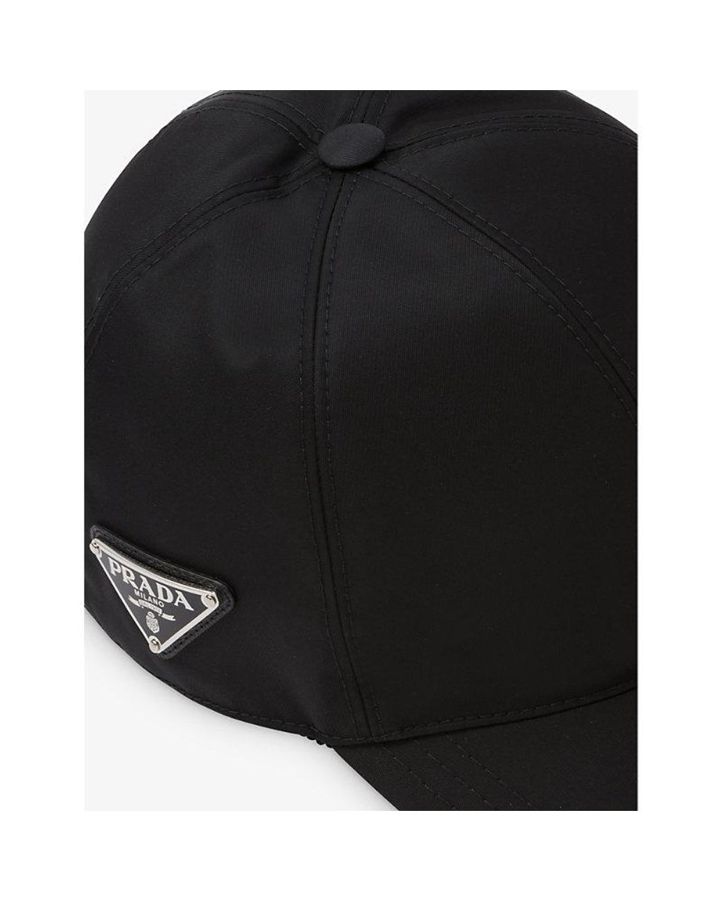 Prada Black Re-Nylon Logo-Plaque Baseball Cap