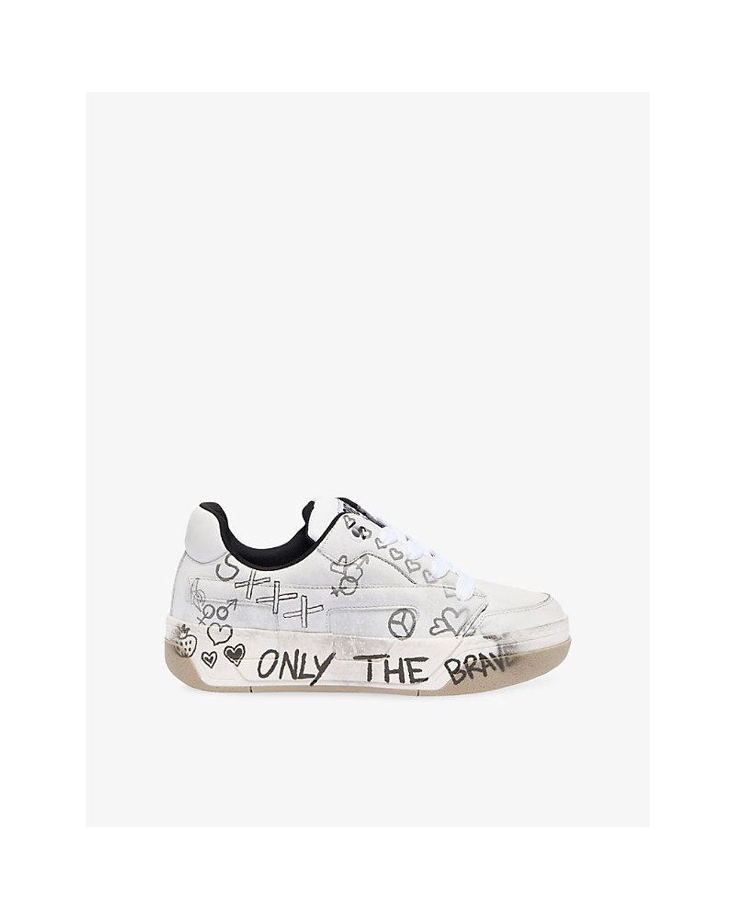 DIESEL White S-D-Ollie Leather Trainers for men