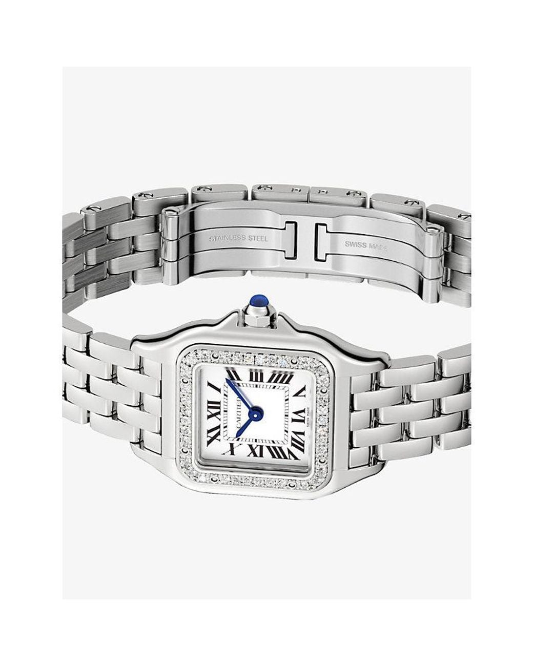 Cartier White Panthère De Small And 0.23Ct Brilliant-Cut Diamond Quartz Watch