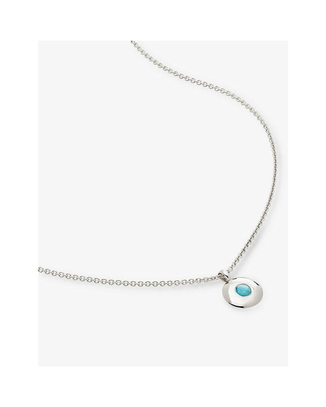Monica Vinader White December Birthstone Sterling- And Necklace