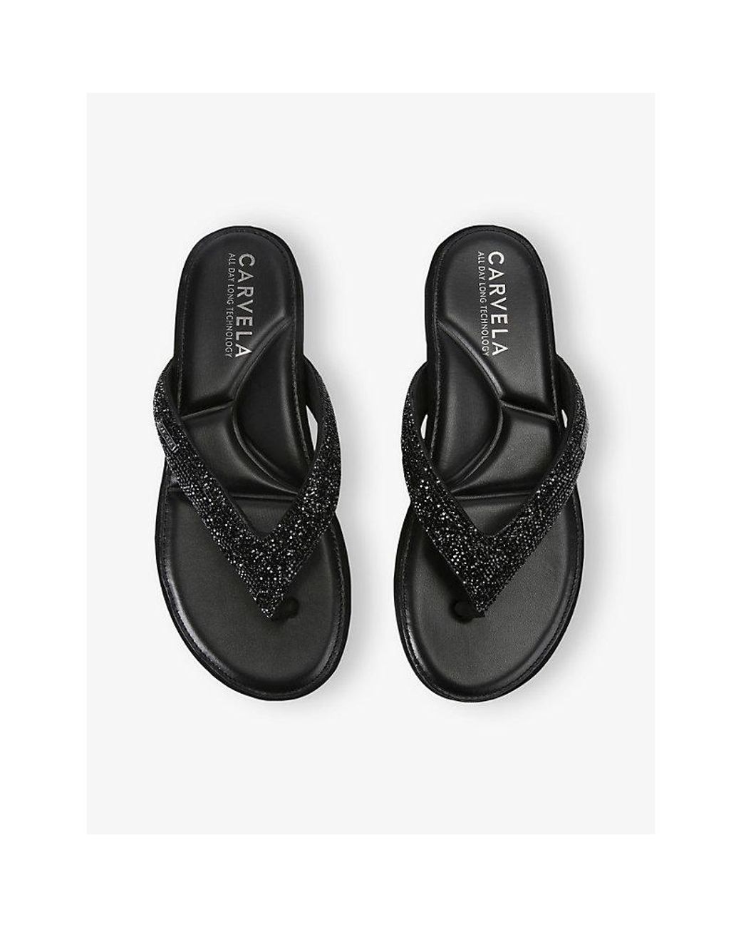Carvela Kurt Geiger Black Riviera Jewel Embellished Sandals