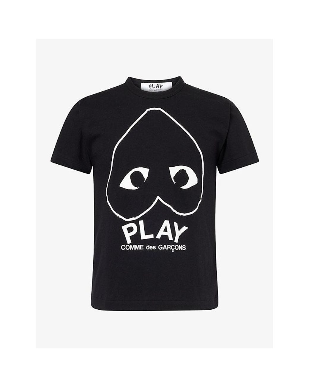 COMME DES GARÇONS PLAY Black Upside Down Heart Print Cotton-Jersey T-Shirt for men