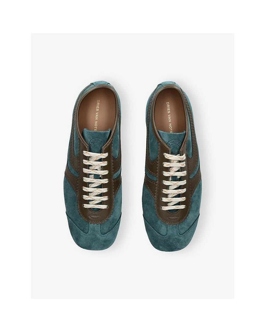 Dries Van Noten Green Dustin Leather Trainers for men