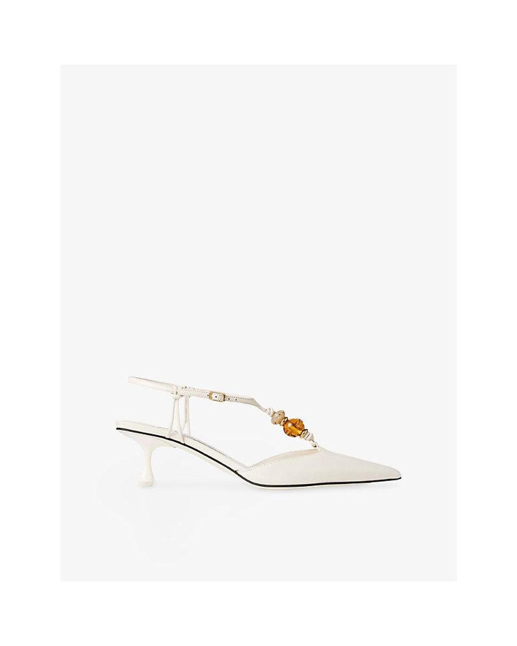 Jimmy Choo White Lauri 50 Leather Pumps