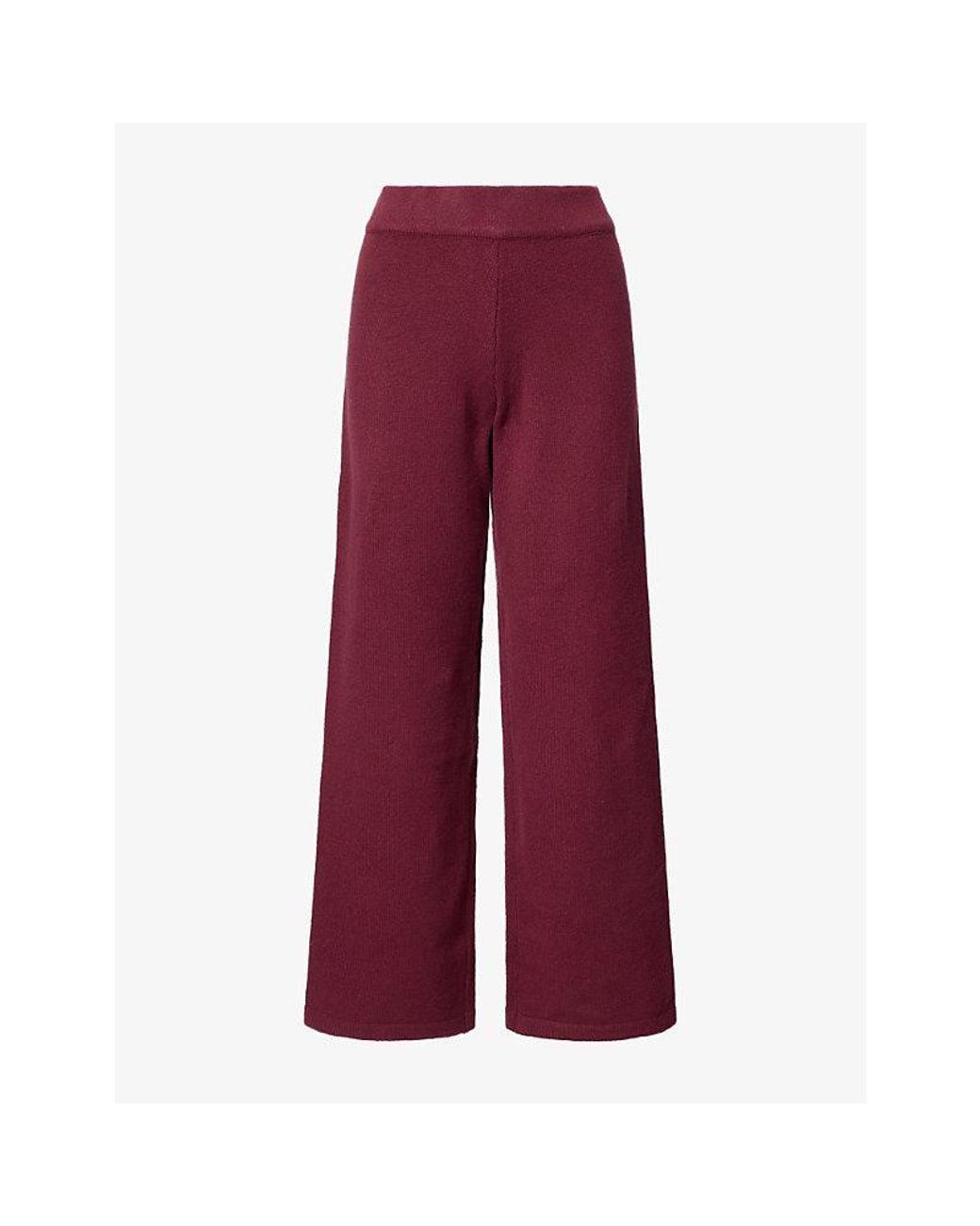 ADANOLA Logo-Embroidered Wide-Leg Knitted Jogging Bottoms