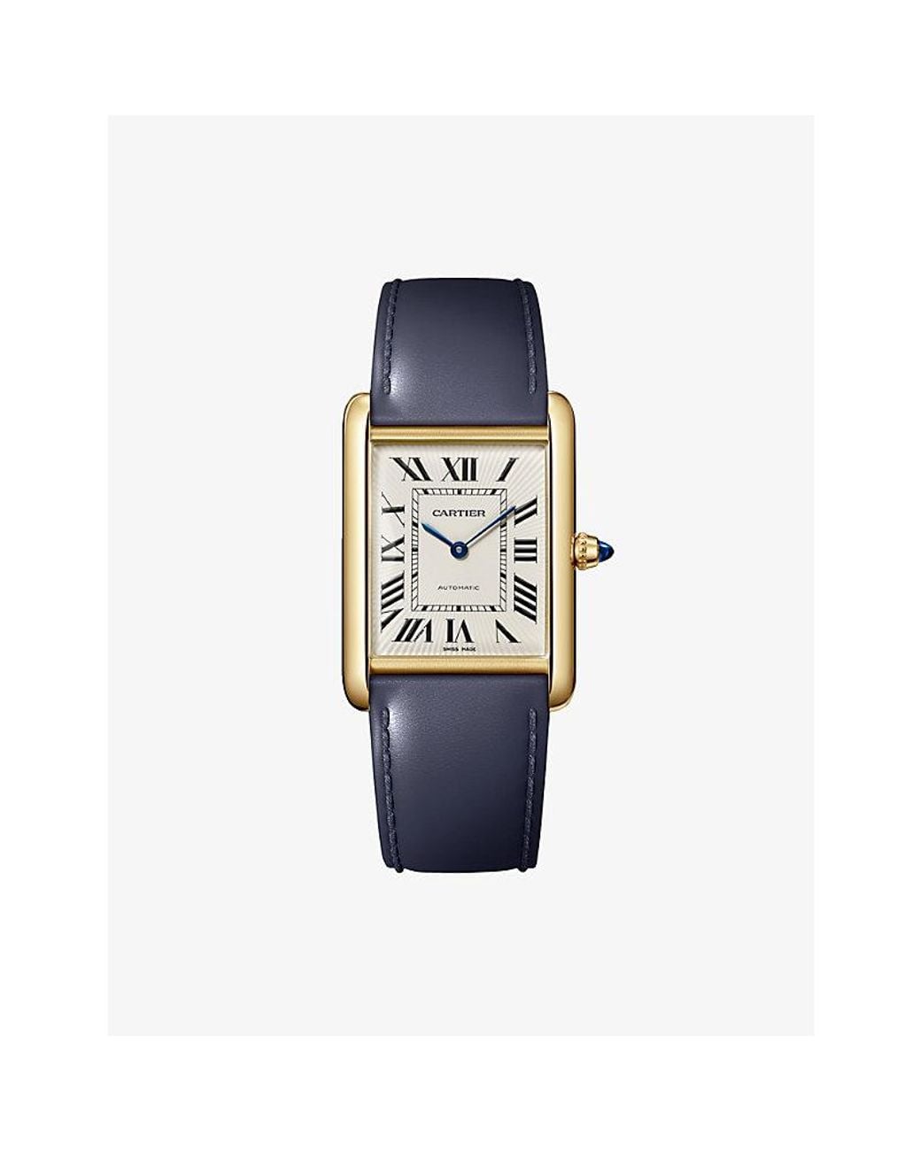 Cartier Multicolor Tank Louis Large 18Ct- And Leather Mechanical Watch for men