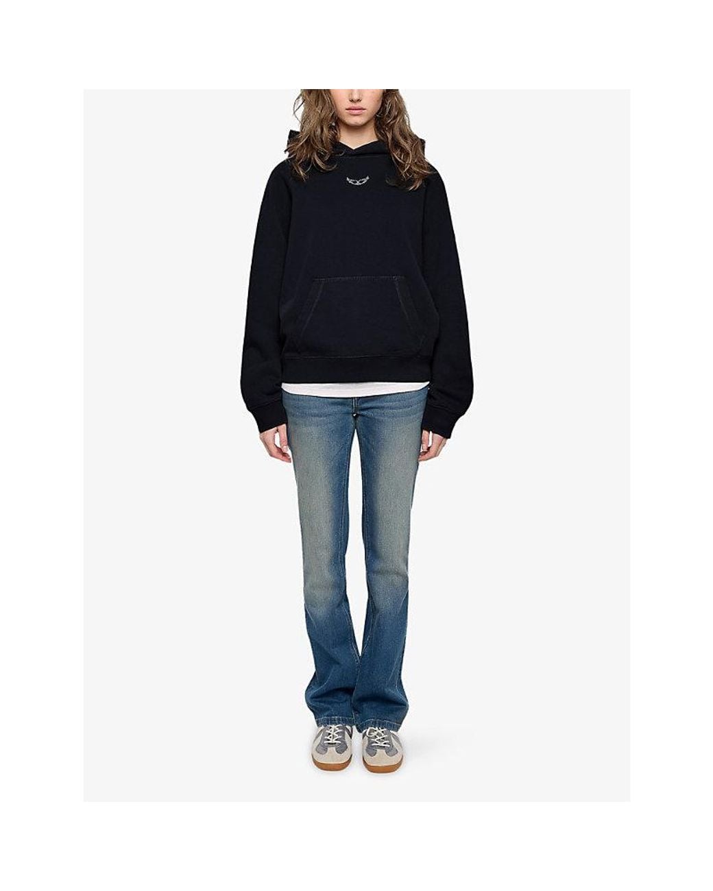 Zadig & Voltaire Blue Georgy Logo-Embroidered Cotton Hoody