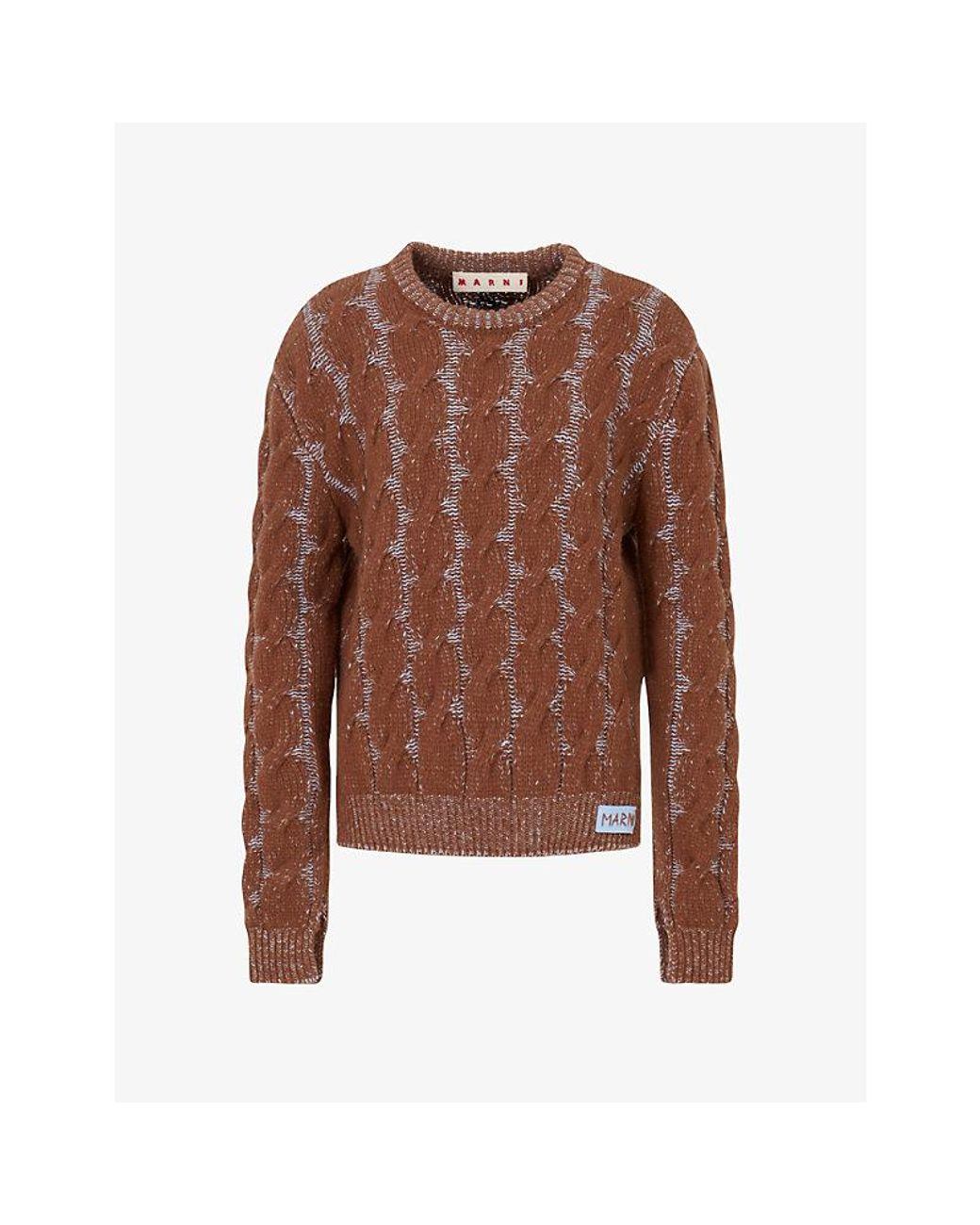 Marni Brown Textured Wool Knit Jumper