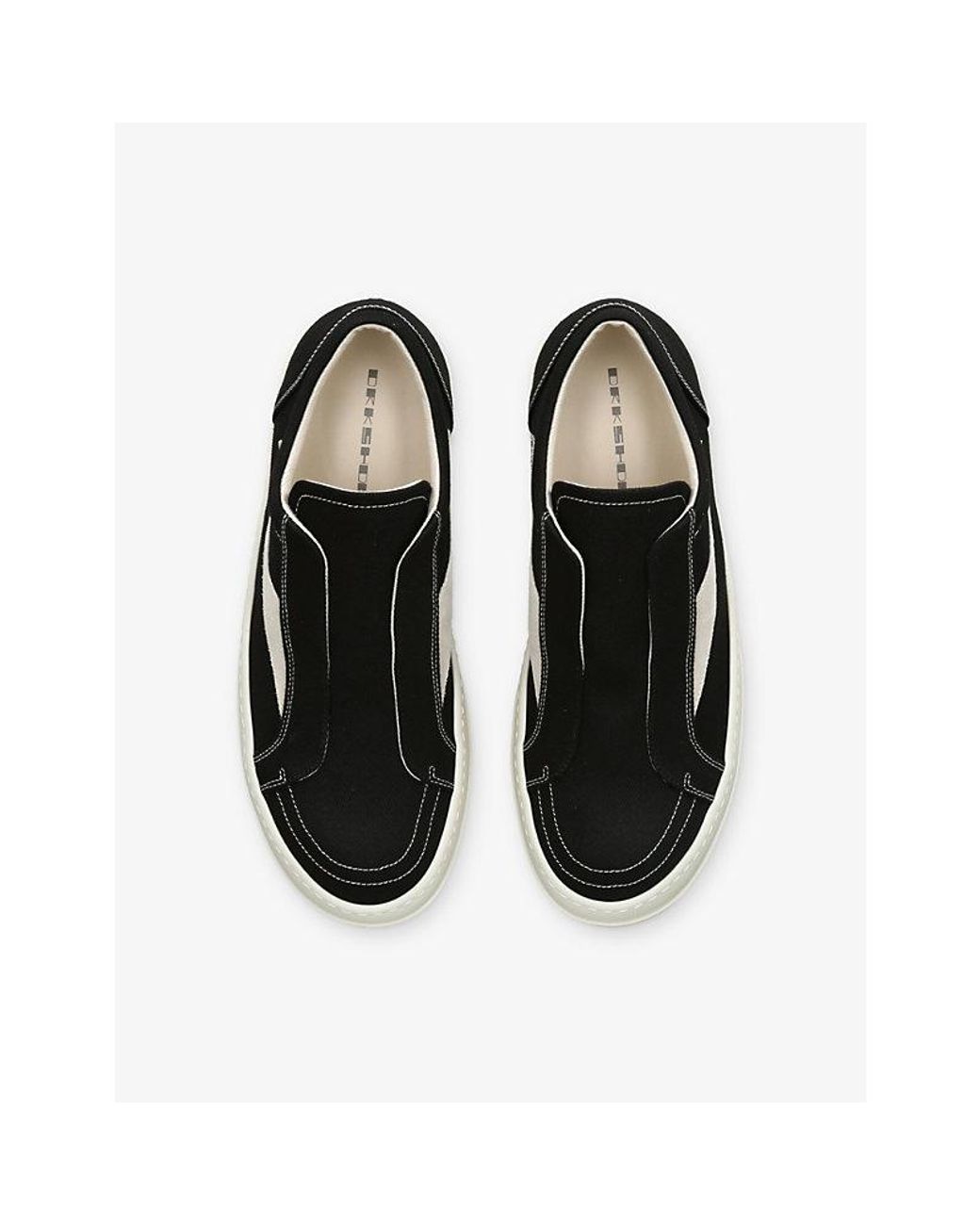 Rick Owens Black Vintage Laceless Canvas Trainers for men