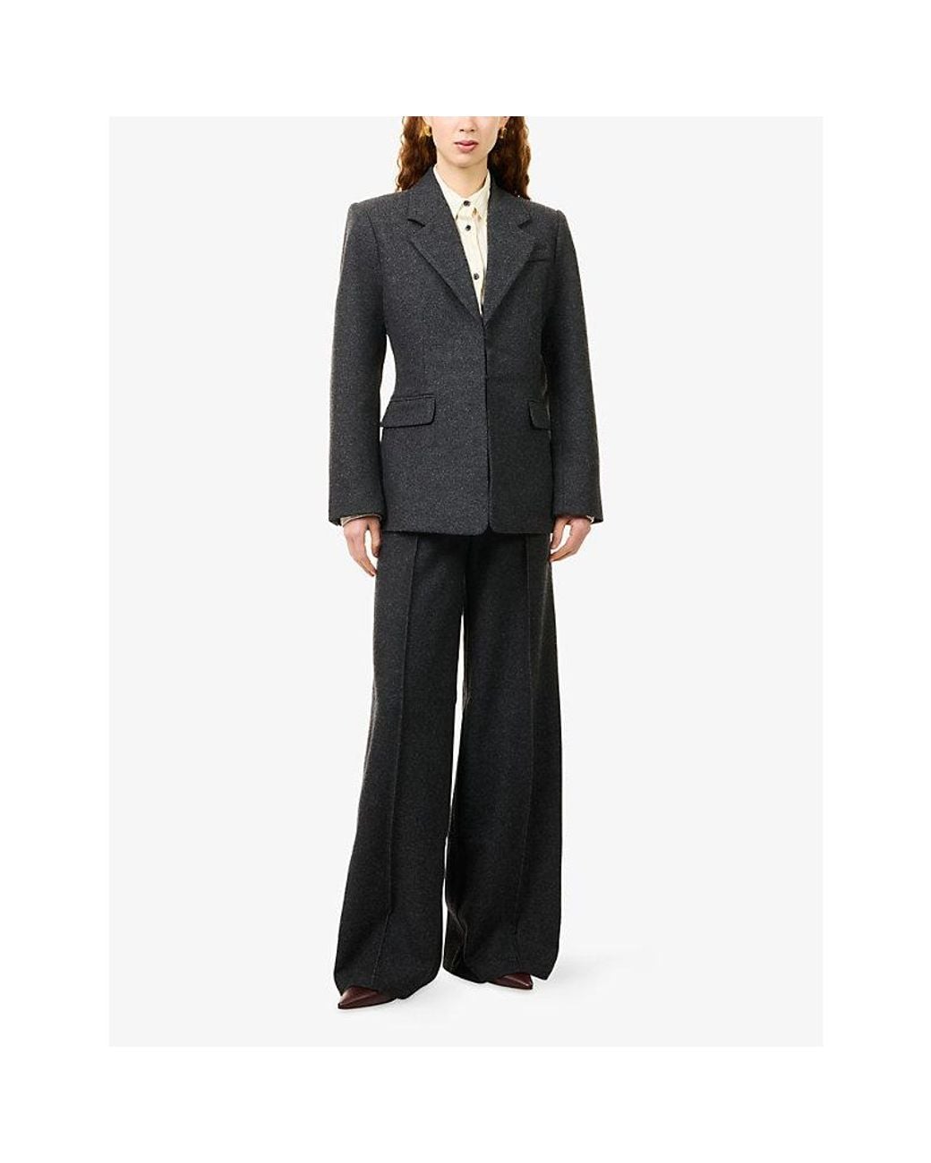 PAIGE Blue Capelli Tailored Wool-Blend Blazer