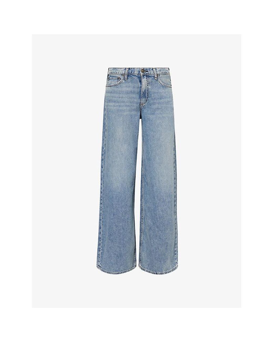 Rag & Bone Blue Sofie Wide-Leg Denim Jeans