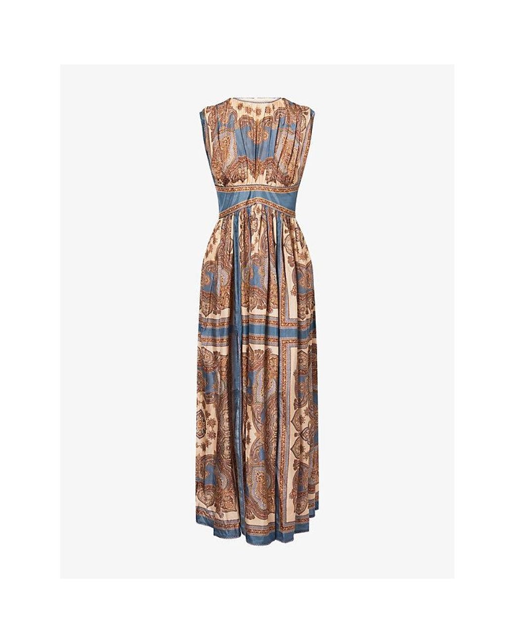 Zimmermann Brown Mahon Printed Silk Maxi Dress