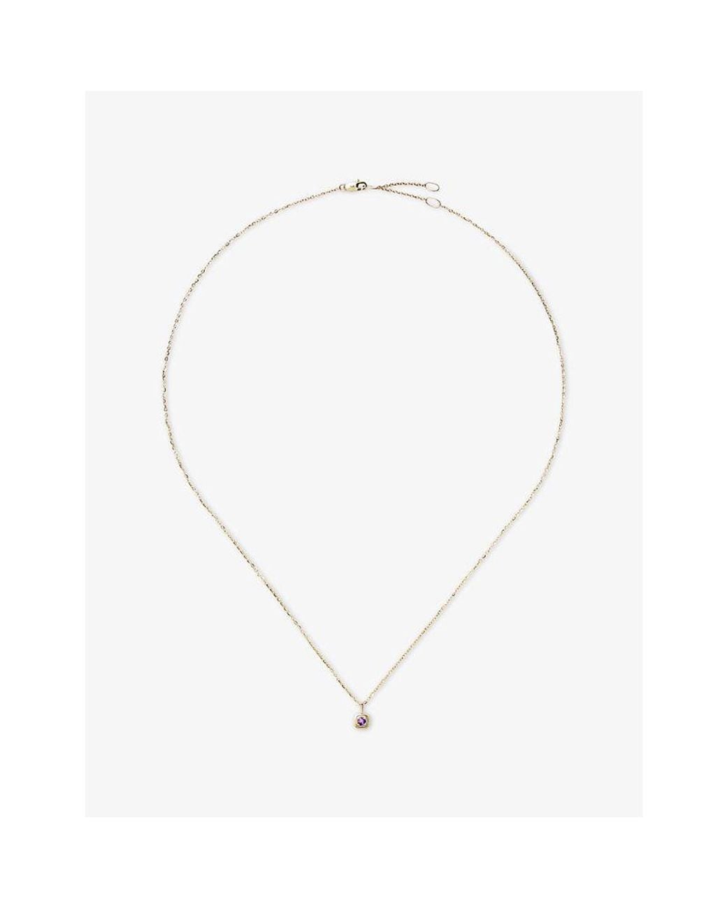 Missoma White Fine February Birthstone 18Ct And Amethyst Pendant Necklace
