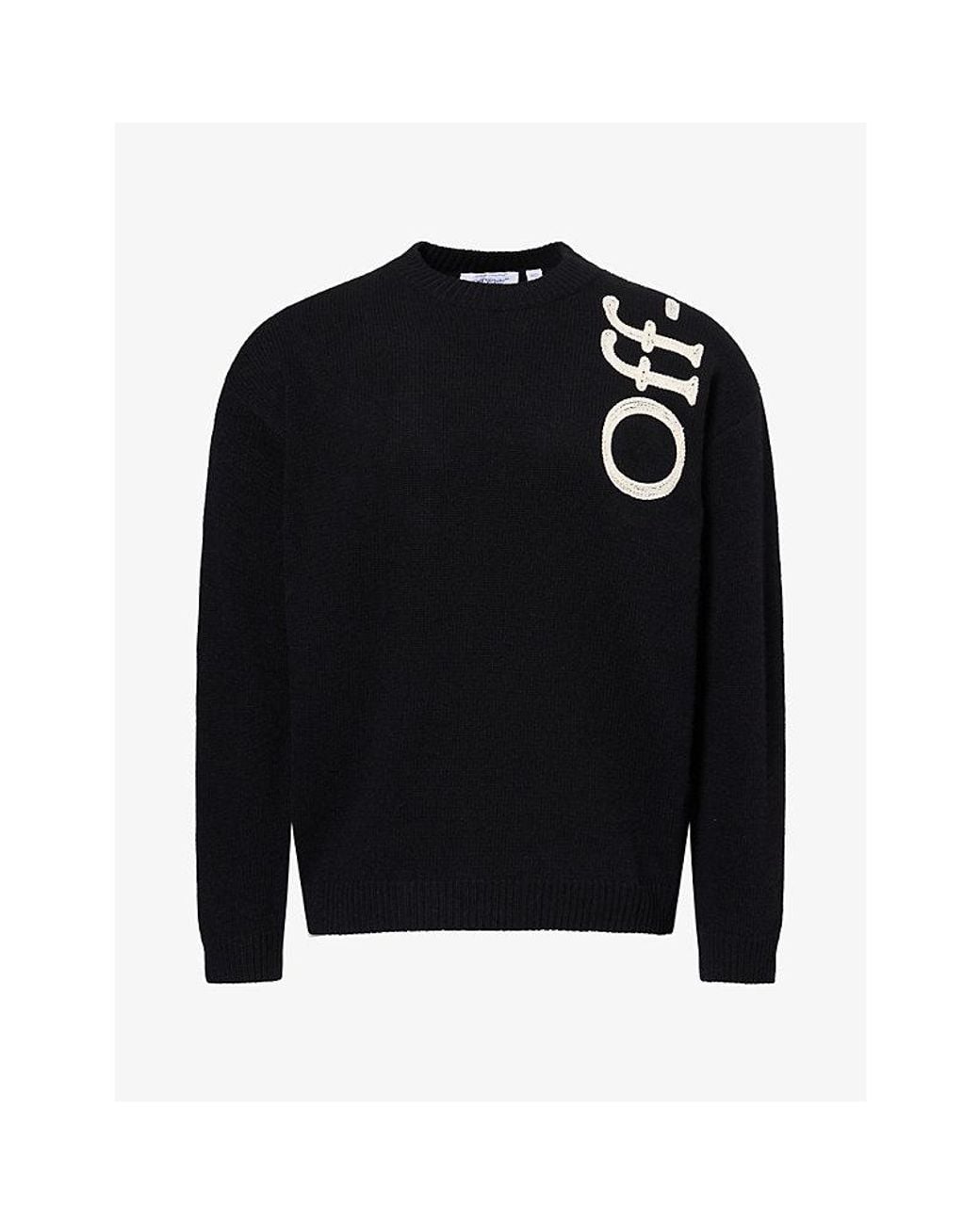Off-White c/o Virgil Abloh Black Vertical Bookish Wool-Blend Knit Jumper for men