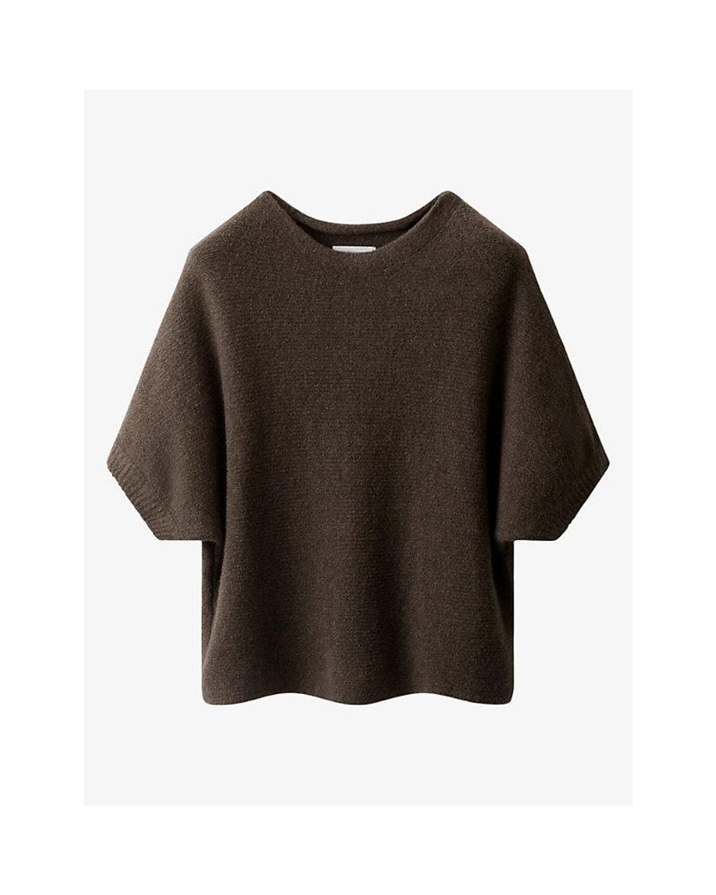The White Company Brown Relaxed-Fit Knitted Cotton-Blend T-Shirt