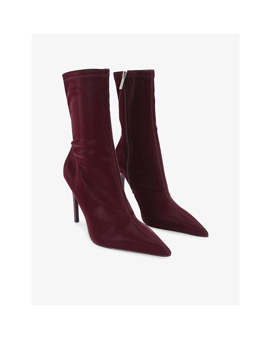 Steve Madden Red Mackenna Heeled Faux-Leather Boots
