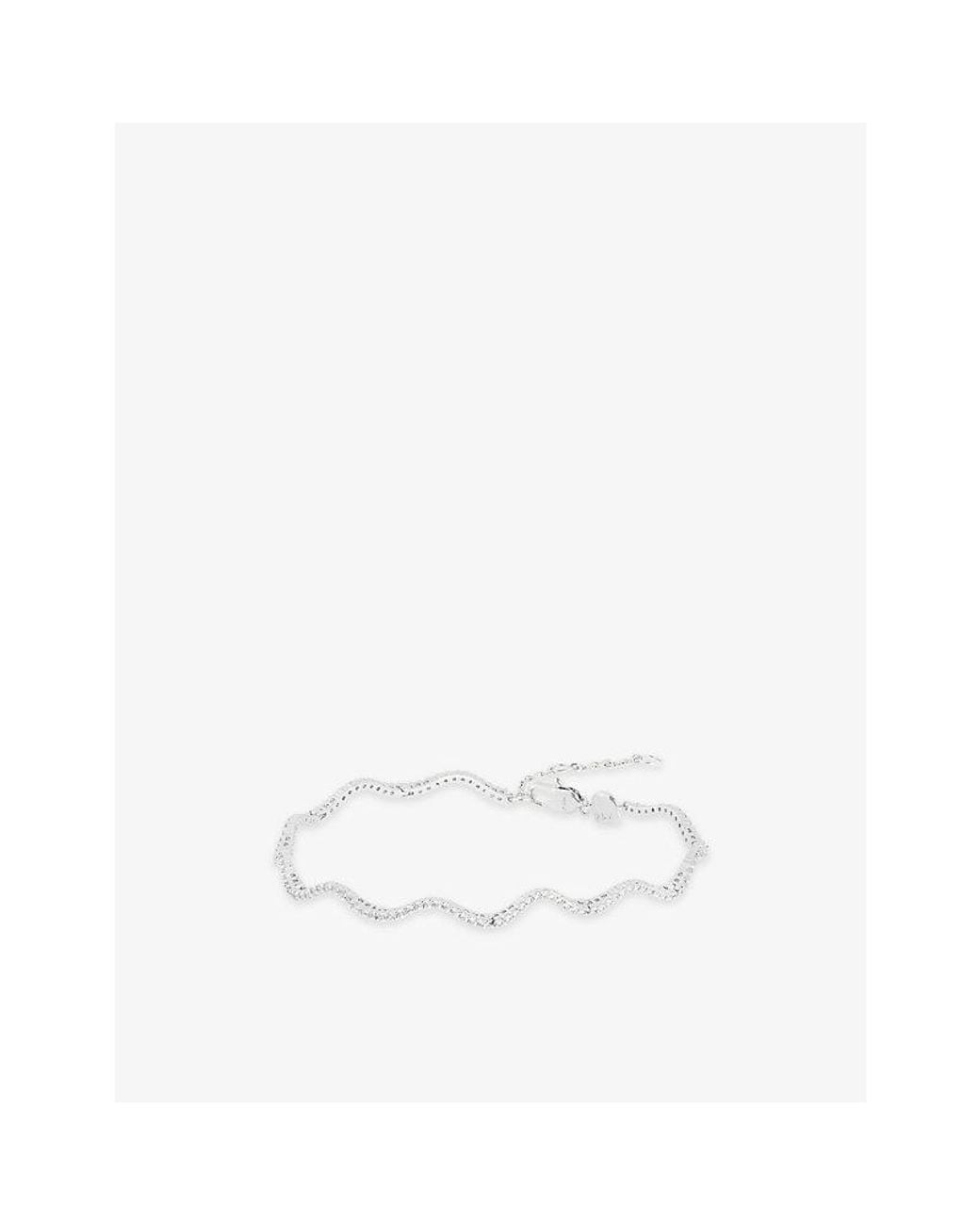 Astrid & Miyu White Ripple Tennis-Plated Sterling Bracelet