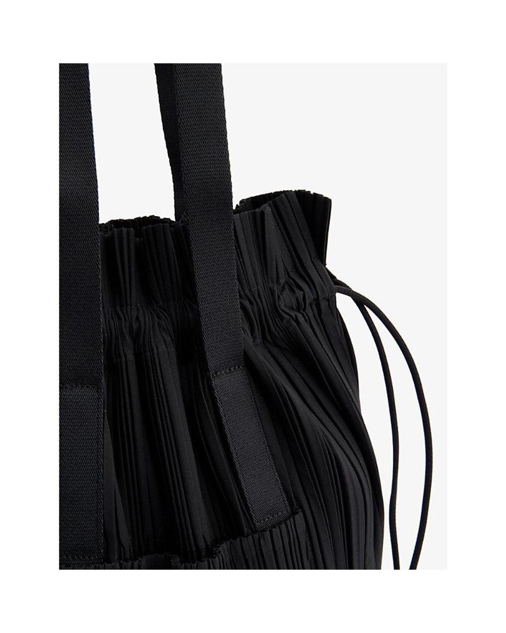 Pleats Please Issey Miyake Pleated Woven Tote Bag in Black