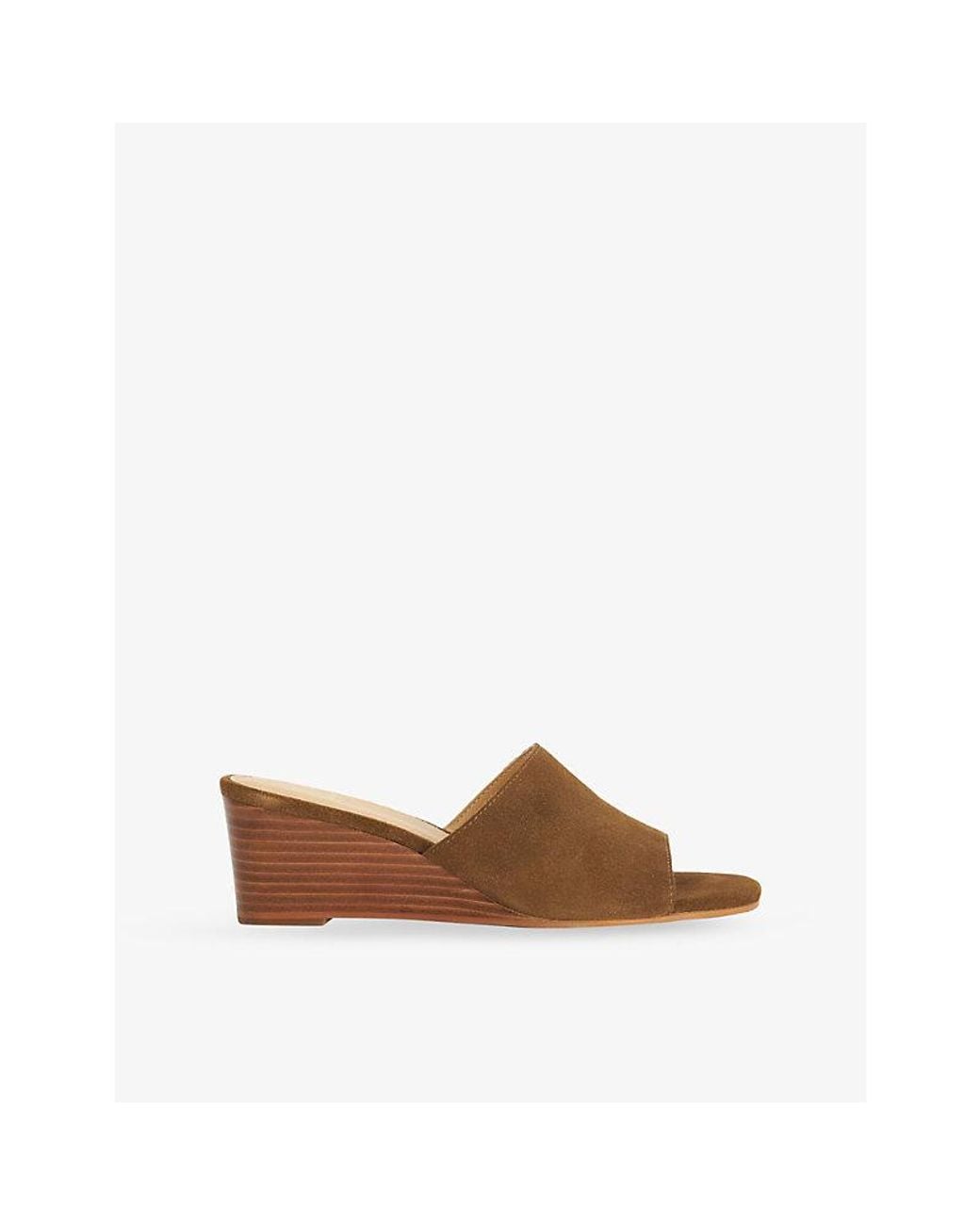 Dune Brown Kaydee Suede Wedge Mules