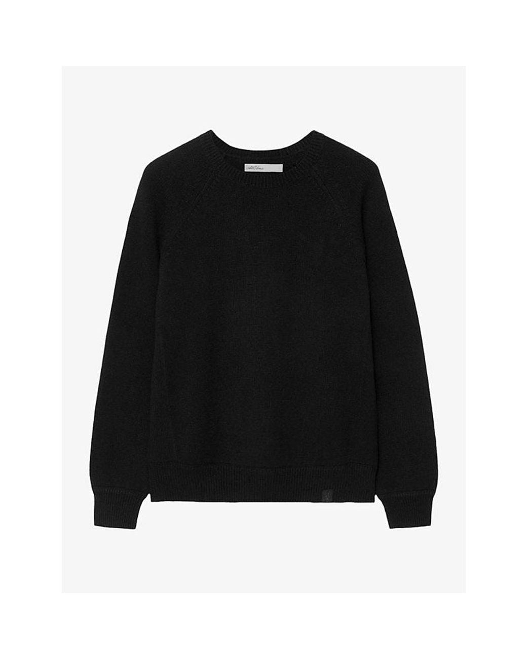 AllSaints Black Cove Relaxed-Fit Wool And Cotton-Blend Jumper for men