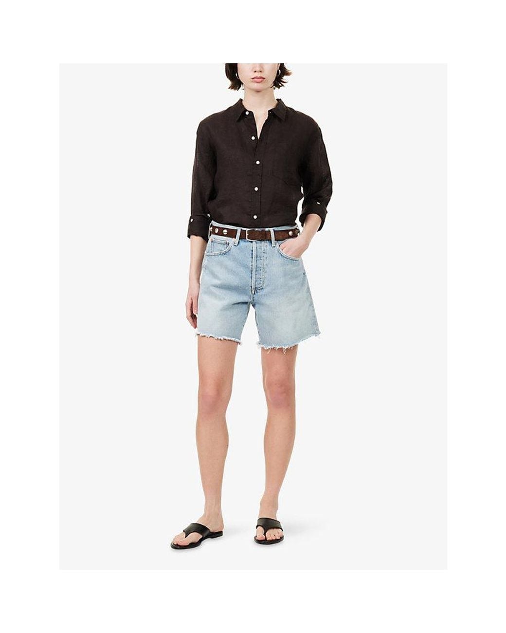 Citizens of Humanity Blue Marlow Long Denim Shorts