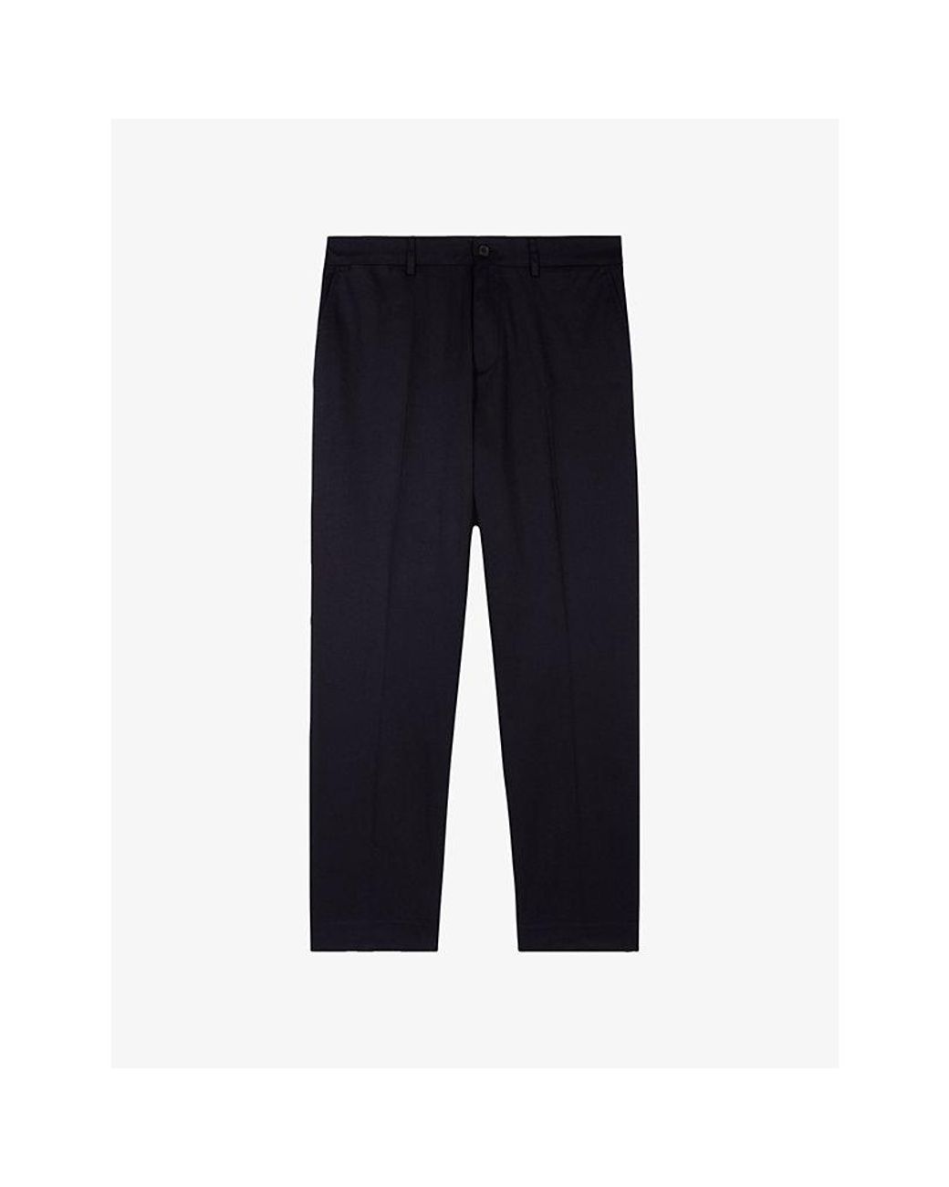 The Kooples Blue Tapered-Leg Stretch-Cotton Chino Trousers for men