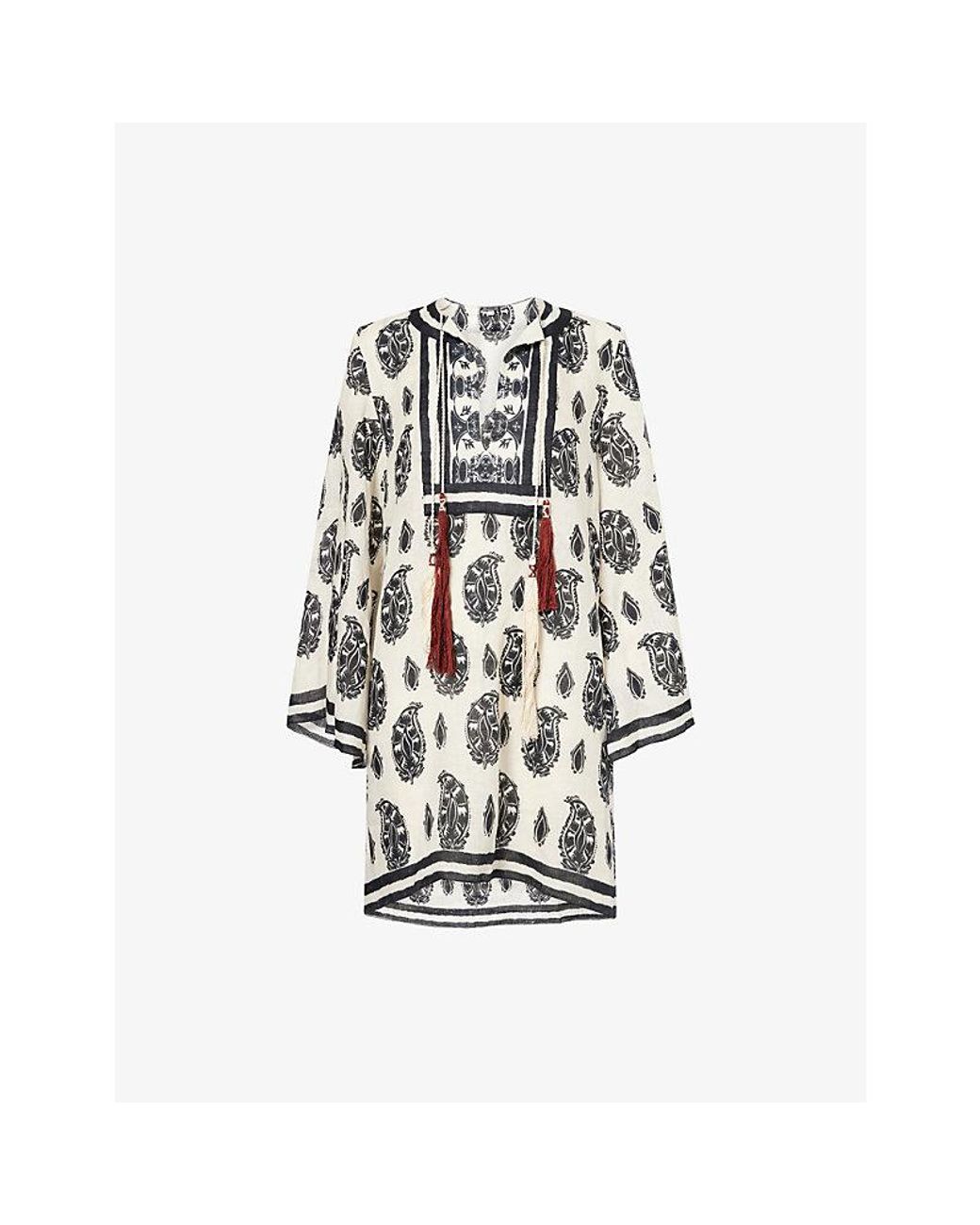 Johanna Ortiz White Caretaker Of The Jungle Linen Mini Dress