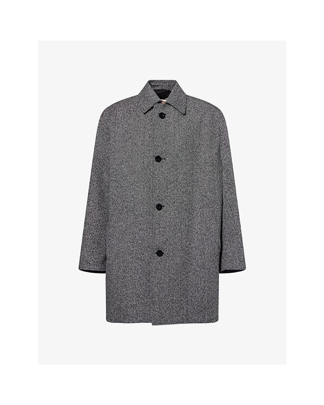 Marni Gray Point Collar Wool-Blend Coat for men