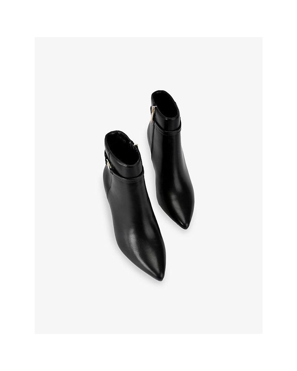 Carvela Kurt Geiger Black Flute Coin Faux-Leather Heeled Ankle Boots
