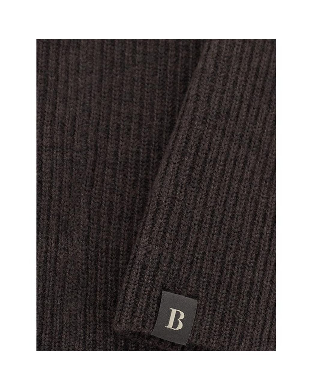 Boggi Black Logo-Patch Merino Wool Neck Warmer for men