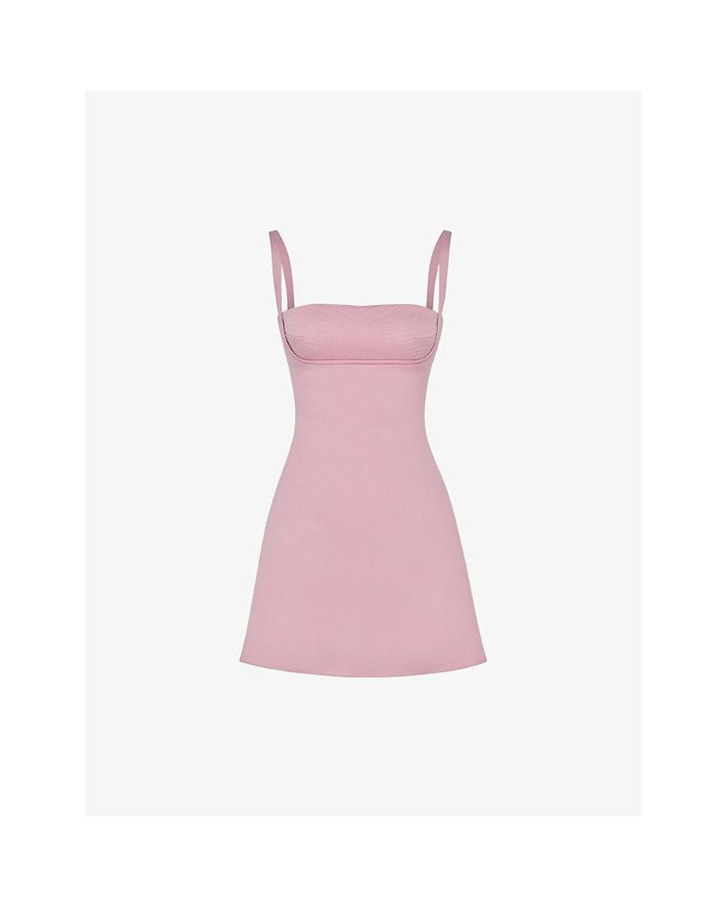 House Of Cb Kara Quilted-Stitch Satin Mini Dress in Pink | Lyst