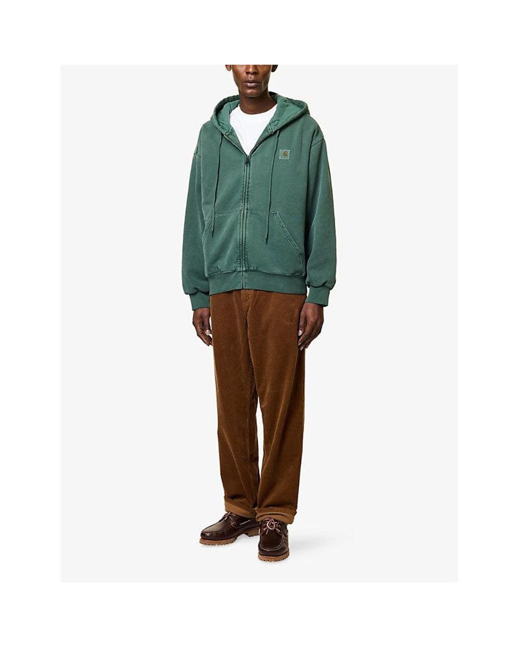Carhartt Green Hooded Vista Cotton-Jersey Jacket for men