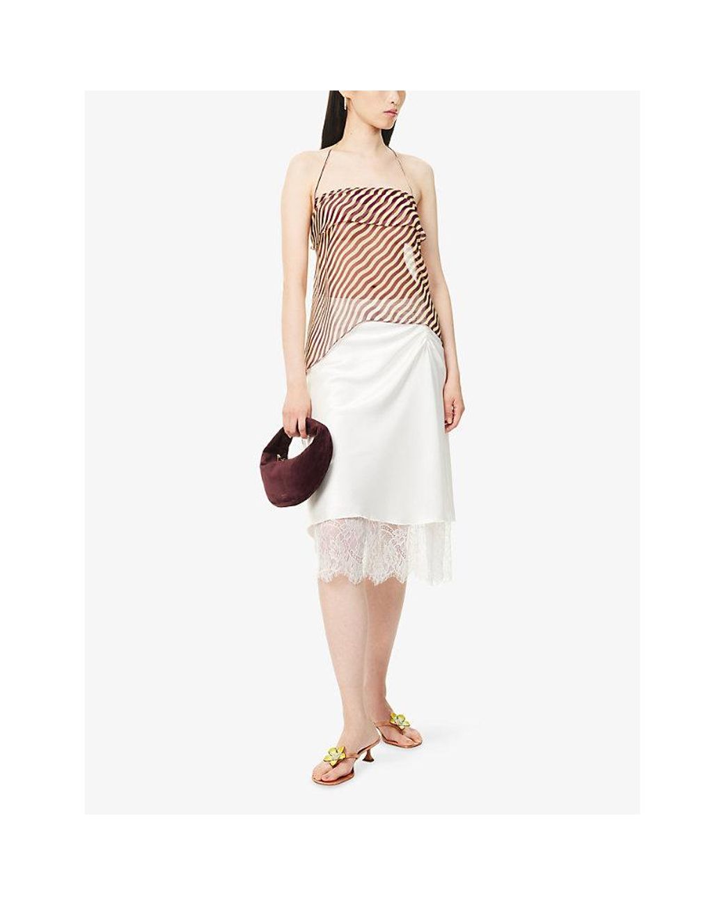 Rat & Boa Pink Assisi Striped Sheer Top