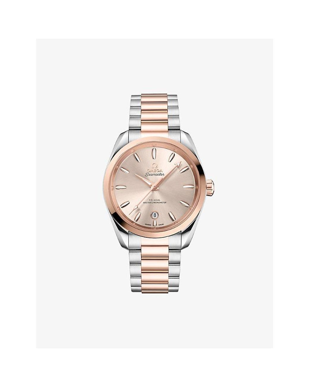 Omega Metallic Seamaster Aqua Terra 150M Sedna On Stainless-Steel Watch 38Mm for men
