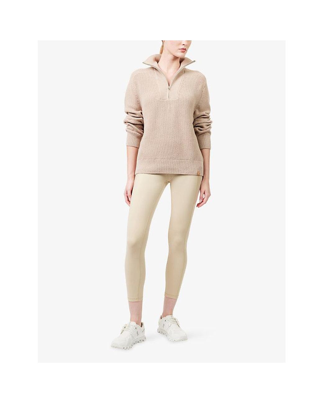 Now You Live Natural Welland Quarter-Zip Cotton Jumper