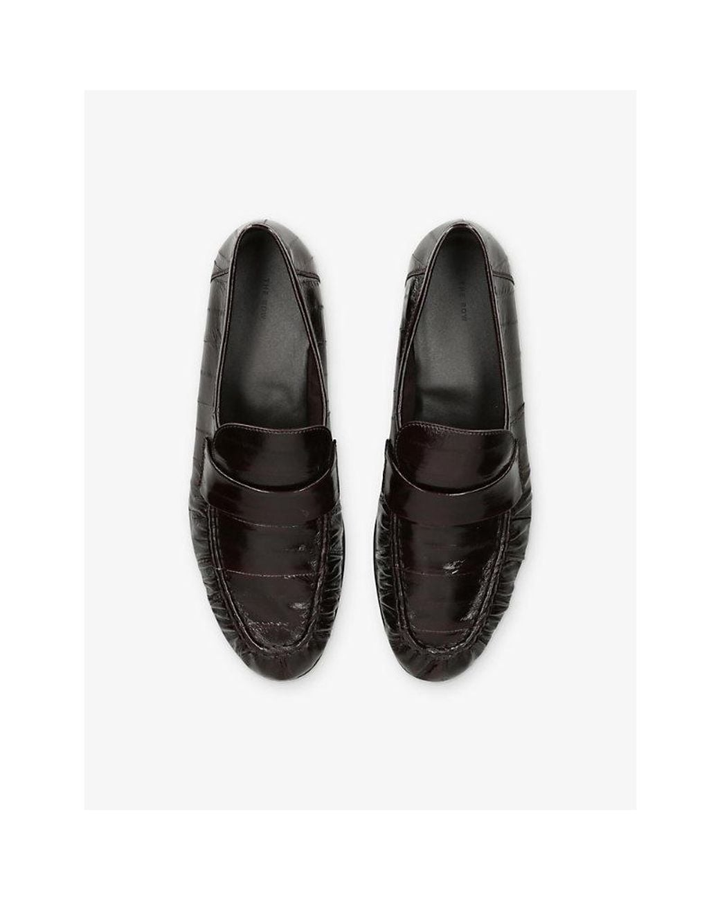 The Row Black Soft Eel Leather Loafers for men