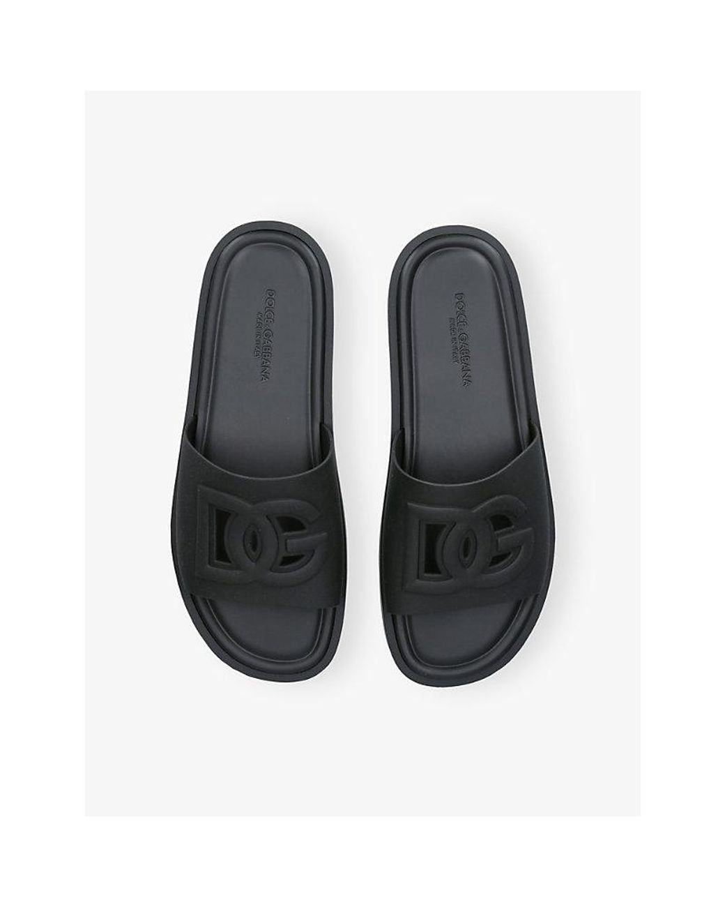 Dolce & Gabbana Black Logo Rubber Slides for men