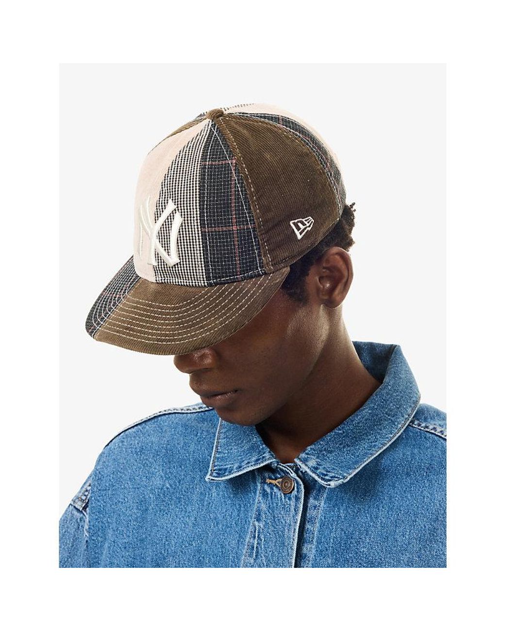 KTZ Brown 9Fifty Mlb Patchwork New York Yankees Retro Crown Rayon-Blend Baseball Cap