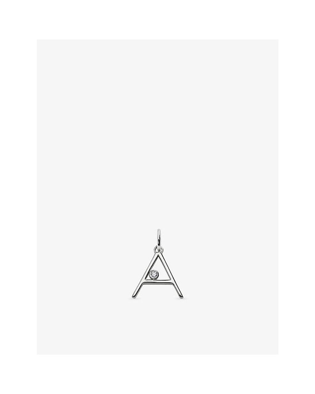 Monica Vinader Metallic Solitaire Initial A Sterling- And Lab-Grown Diamond Pendant