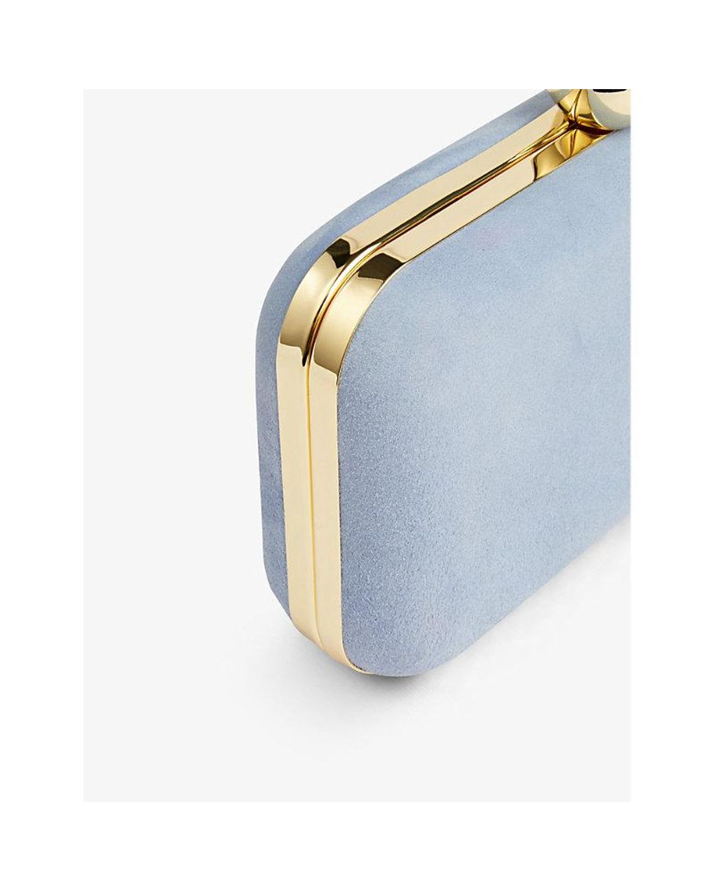 LK Bennett Iside Suede Box Clutch Bag in Blue Lyst