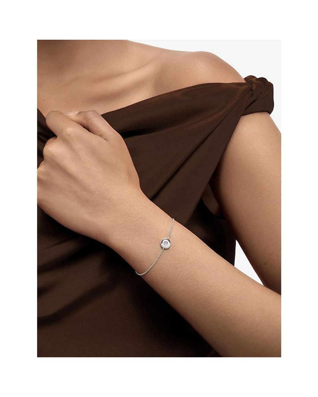 Monica Vinader White June Birthstone Moonstone And Sterling- Bracelet