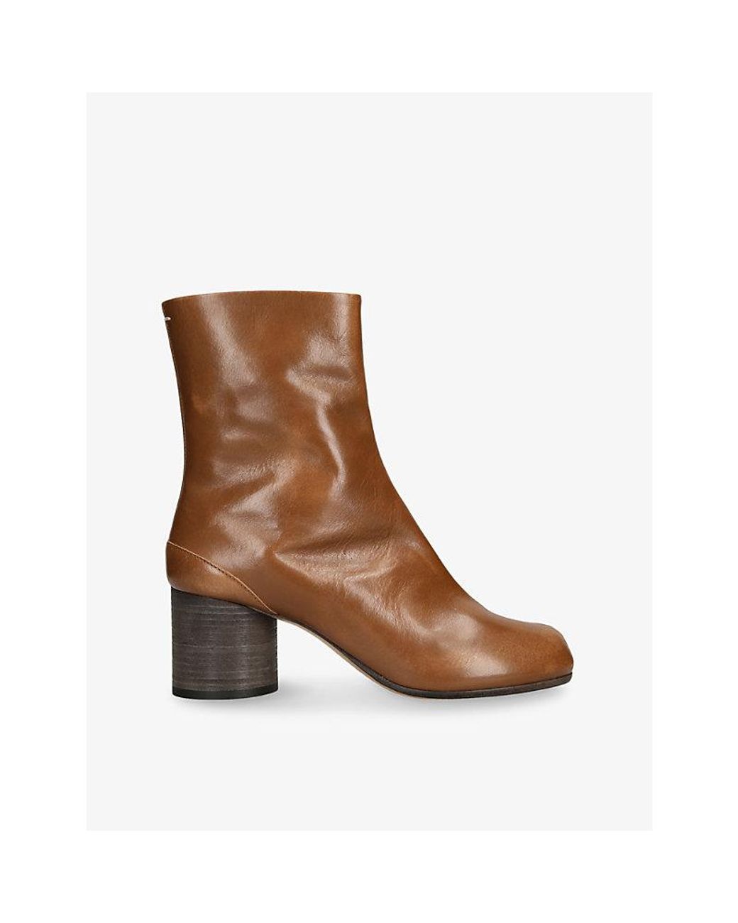 Maison Margiela Brown Tabi Leather Heeled Ankle Boots