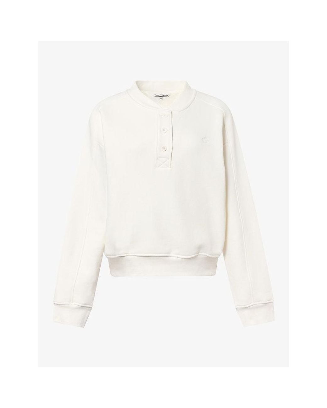 The Couture Club White Henley Crew Jersey Jumper