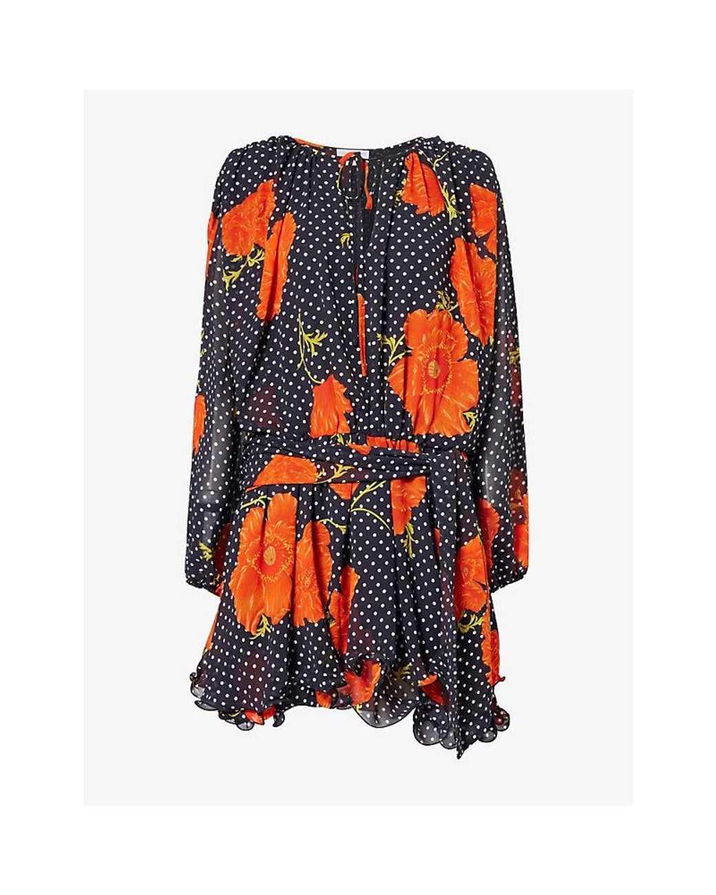 Never Fully Dressed Blue Ella Poppy-Print Woven Mini Dress