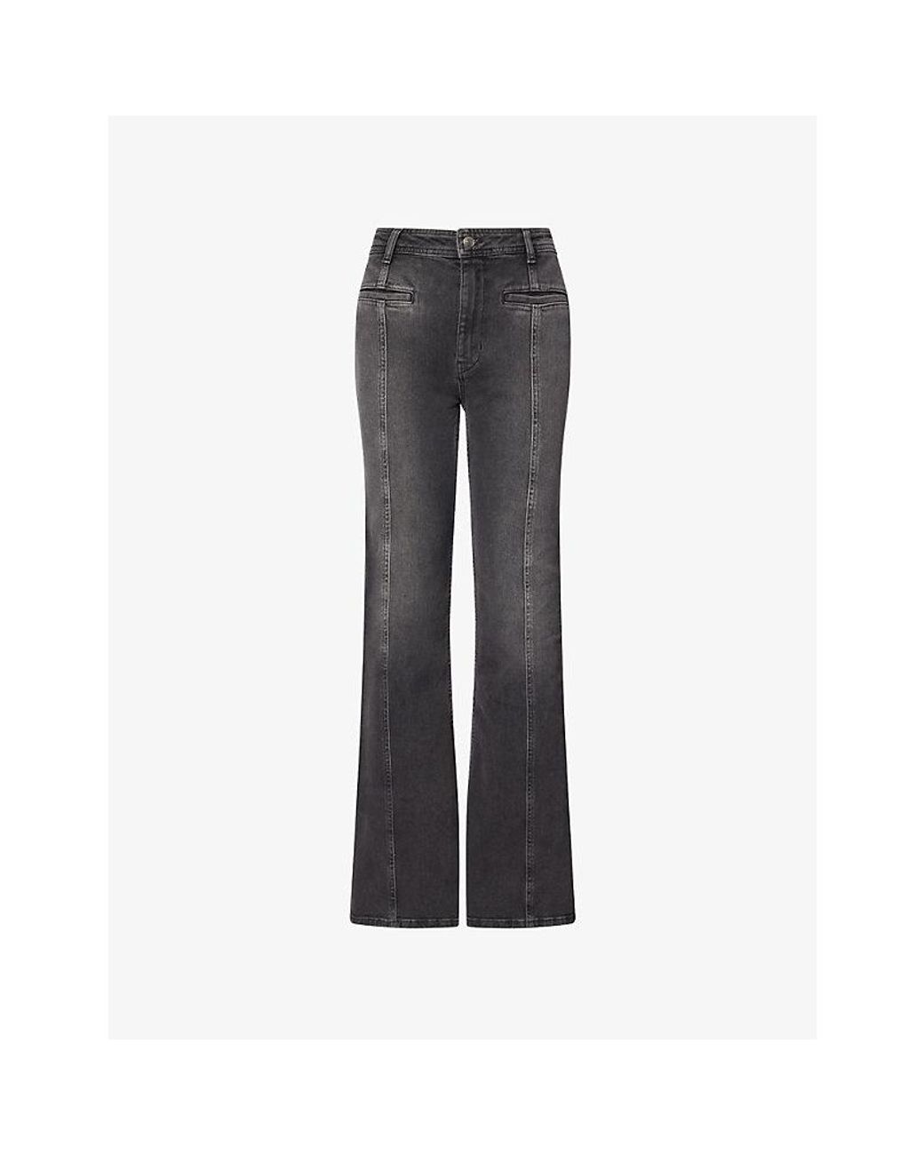 Free People Gray Firecracker Flared Denim Jeans