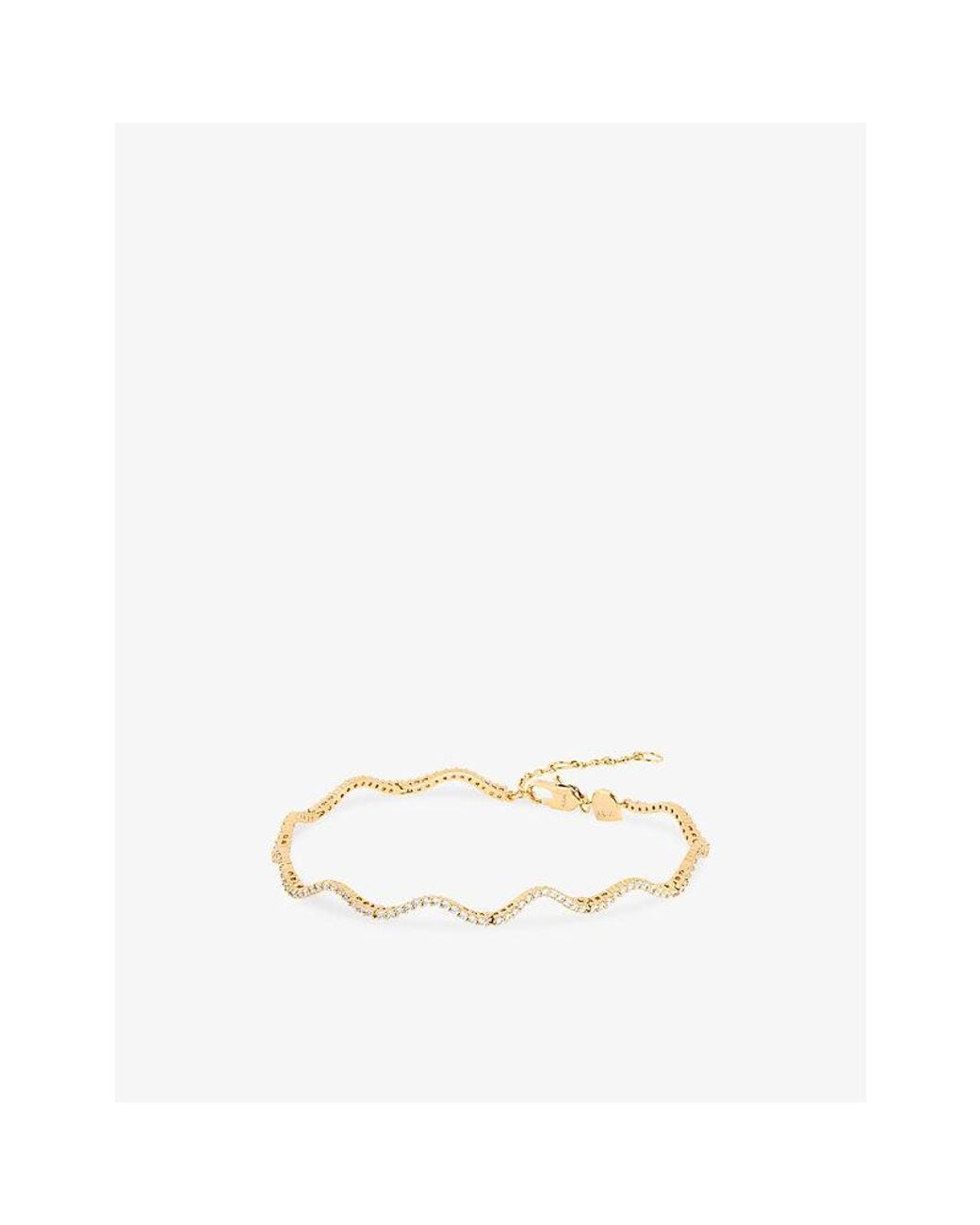 Astrid & Miyu White Ripple Tennis-Plated Sterling Bracelet