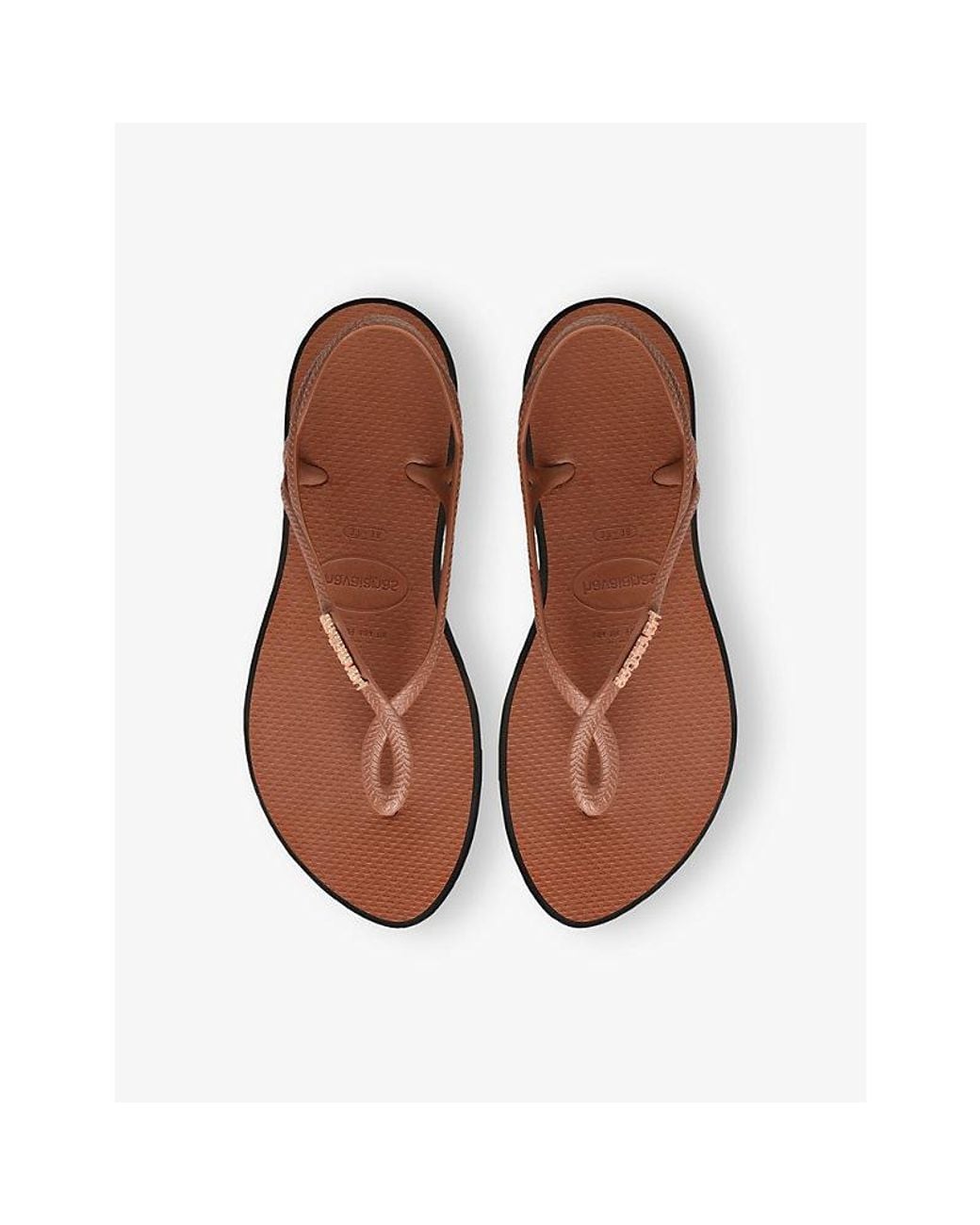 Havaianas Brown Luna Point Rubber Flip Flops