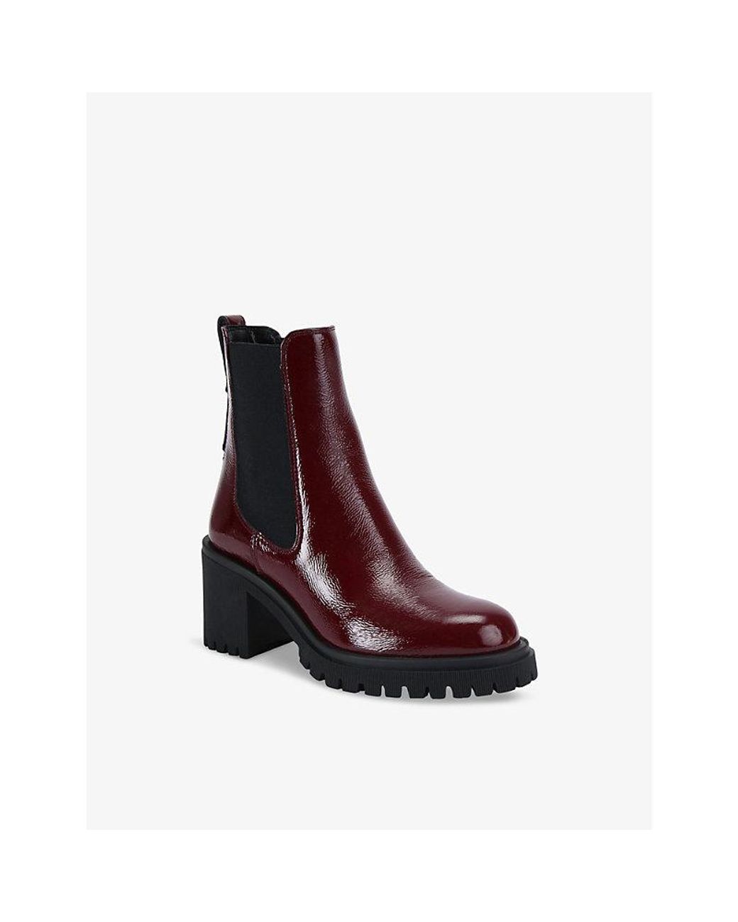 Carvela Kurt Geiger Brown Mega Logo-Plaque Leather Heeled Ankle Boots